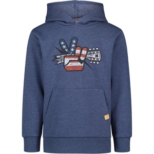 Lucky Brand Boys’ Long Sleeve Fleece Pull-over Hoodie, Comfortable, Relaxed Fit With Kangaroo Pockets(Victory Dark Denim Heather)
