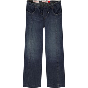 Lucky Brand Girls’ Pull-on Mid-Rise Easy Relaxed Wide Leg Jean, Elastic Waistband & Drawstring(Seamed Ada Wash)