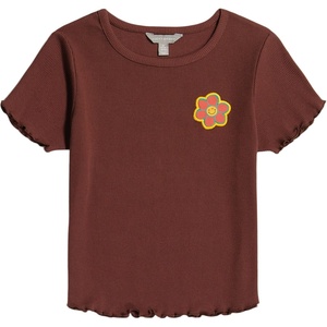 Lucky Brand Girl’s Short Sleeve Graphic T-Shirt, Tagless Cotton Tee with Fun Designs(Smiley Stone)