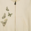 Lucky Brand Girls’ Long Sleeve Fleece Full Zip Hoodie With Ribbed Cuffs & Waist(Seedpearl Butterfly Wings)