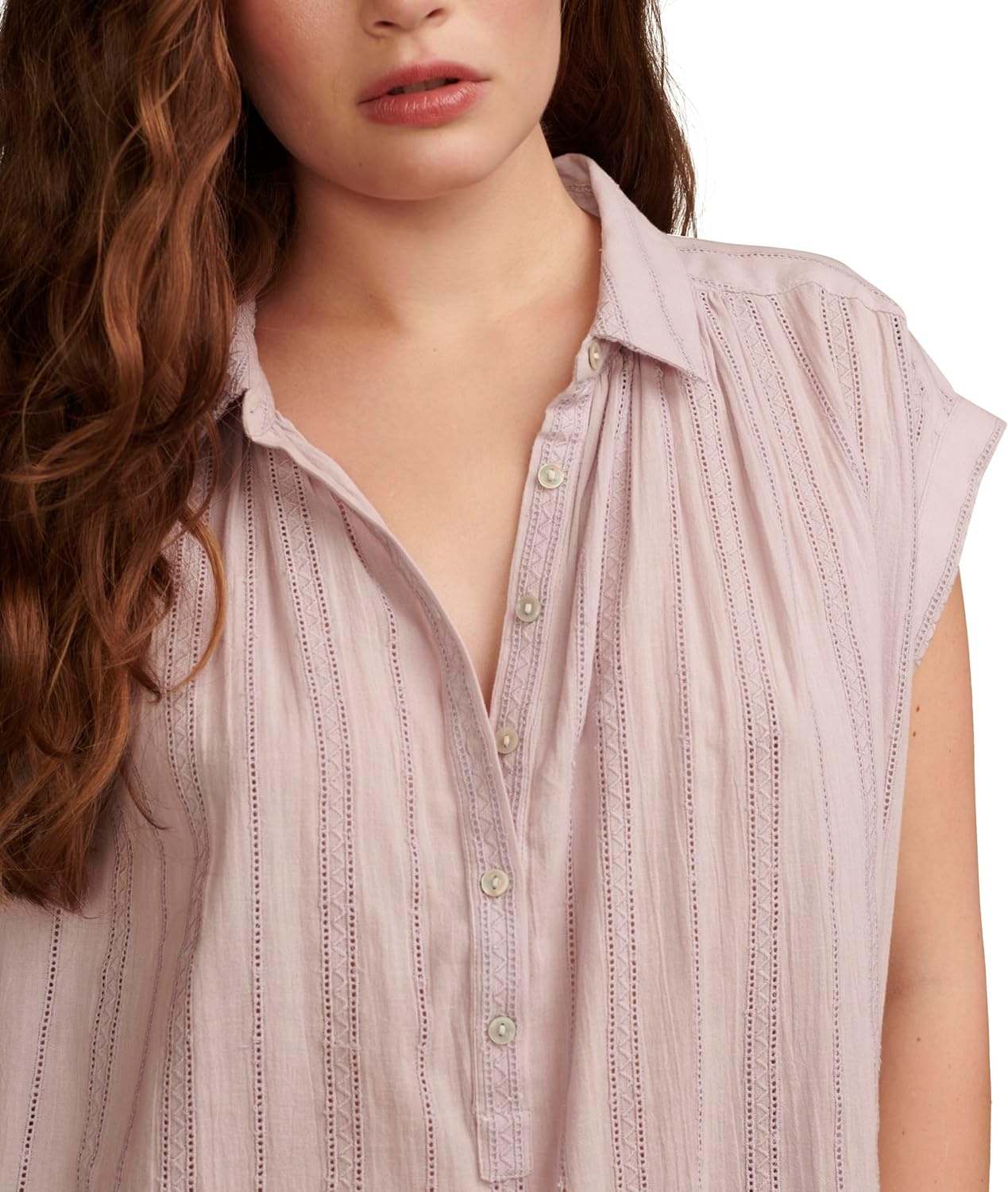 image:imageLucky Brand Womens Solid Short Sleeve Popover WSchiffliIris