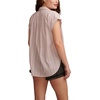 Lucky Brand Women’s Solid Short Sleeve Popover W/Schiffli(Iris)