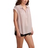 Lucky Brand Women’s Solid Short Sleeve Popover W/Schiffli(Iris)