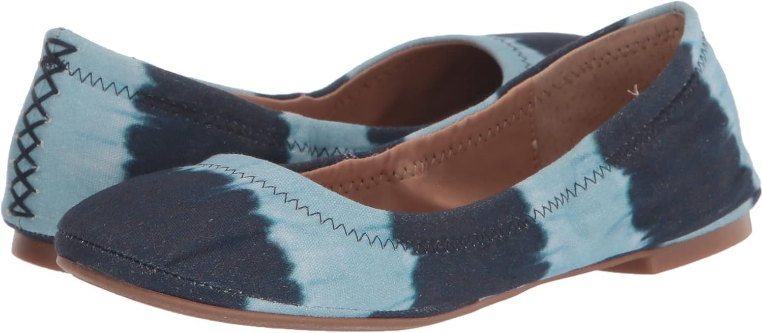 image:imageLucky Brand Womens Emmie Ballet Flat Comfortable SlipOn ShoesDark Denim Pch Tie Dye