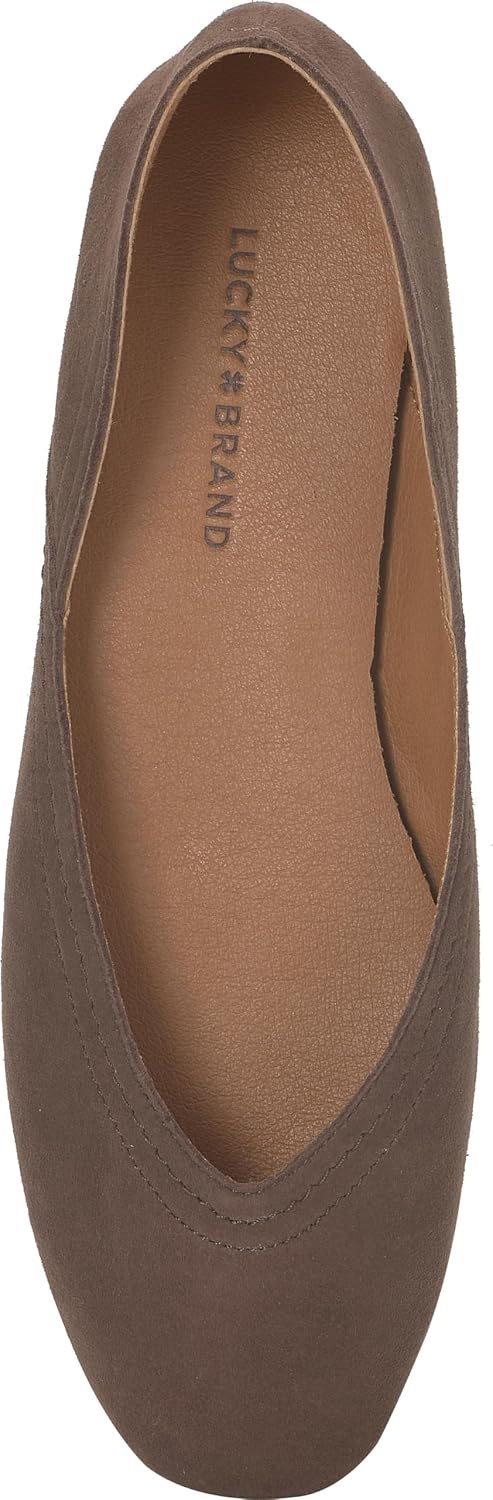 image:imageLucky Brand Womens Womens Alba Ballet Square Toe FlatsCappucino