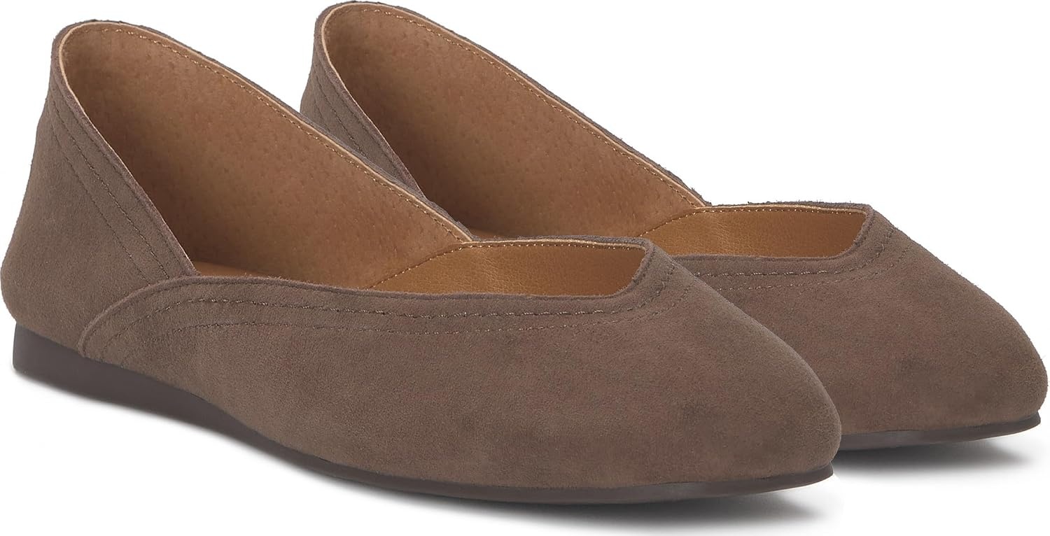 image:imageLucky Brand Womens Womens Alba Ballet Square Toe FlatsCappucino