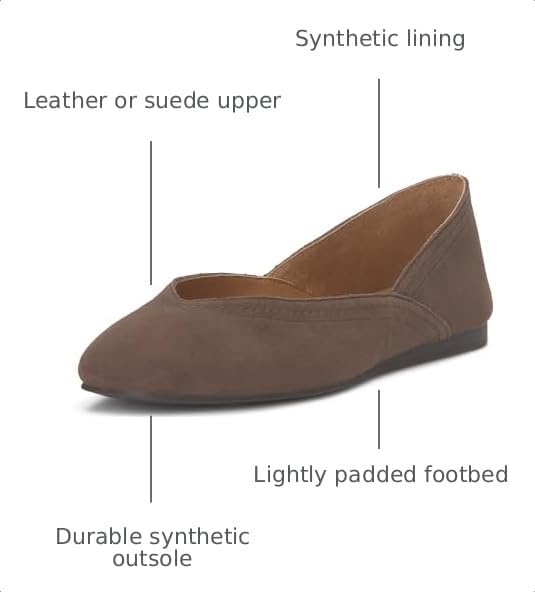 image:imageLucky Brand Womens Womens Alba Ballet Square Toe FlatsCappucino