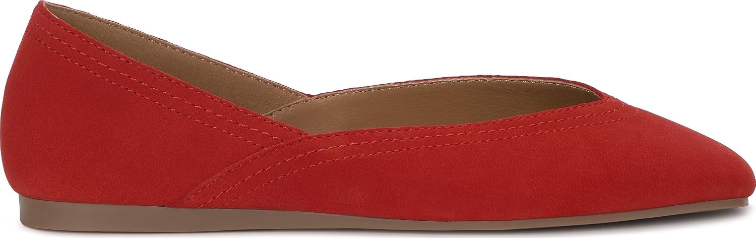 image:imageLucky Brand Womens Womens Alba Ballet Square Toe FlatsCoral Red