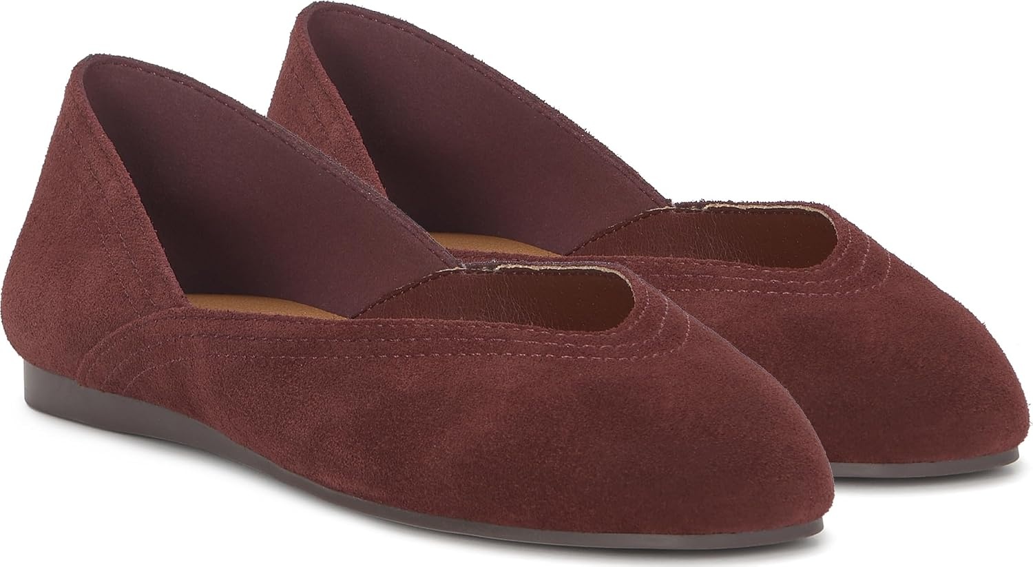 image:imageLucky Brand Womens Womens Alba Ballet Square Toe FlatsRich Mahogany