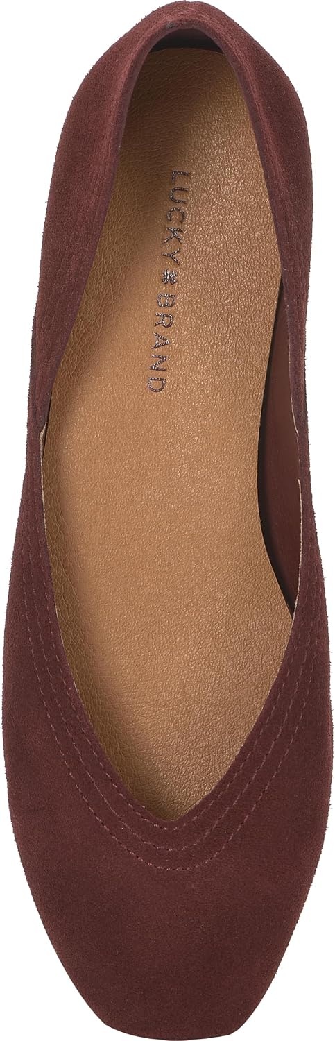 image:imageLucky Brand Womens Womens Alba Ballet Square Toe FlatsRich Mahogany
