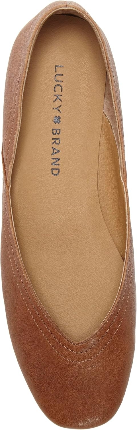 image:imageLucky Brand Womens Womens Alba Ballet Square Toe FlatsUmber