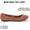 Lucky Brand Women’s Emmie Ballet Flat, Comfortable Slip-On Shoes(Bourbon)