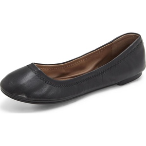 Lucky Brand Women’s Emmie Ballet Flat, Comfortable Slip-On Shoes(Black)