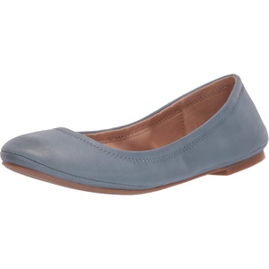 Lucky Brand Women’s Emmie Ballet Flat, Comfortable Slip-On Shoes(Bluestone)