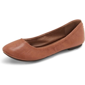 Lucky Brand Women’s Emmie Ballet Flat, Comfortable Slip-On Shoes(Bourbon)