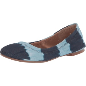Lucky Brand Women’s Emmie Ballet Flat, Comfortable Slip-On Shoes(Dark Denim Pch Tie Dye)