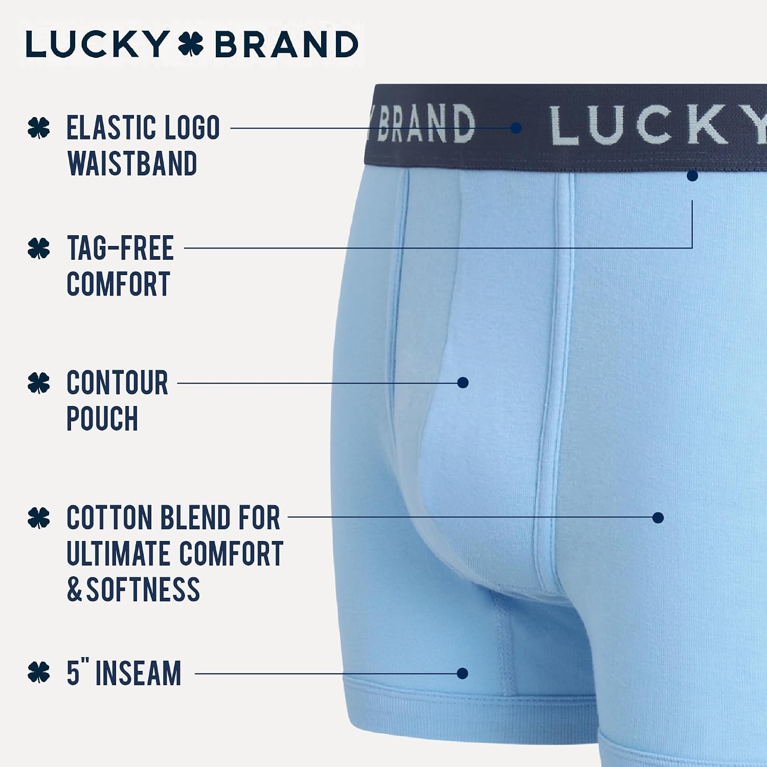 image:imageLucky Brand Mens Boxer Briefs 3 Pack Cotton Underwear For Men 5 InseamAlloySuper SonicAzure Blue