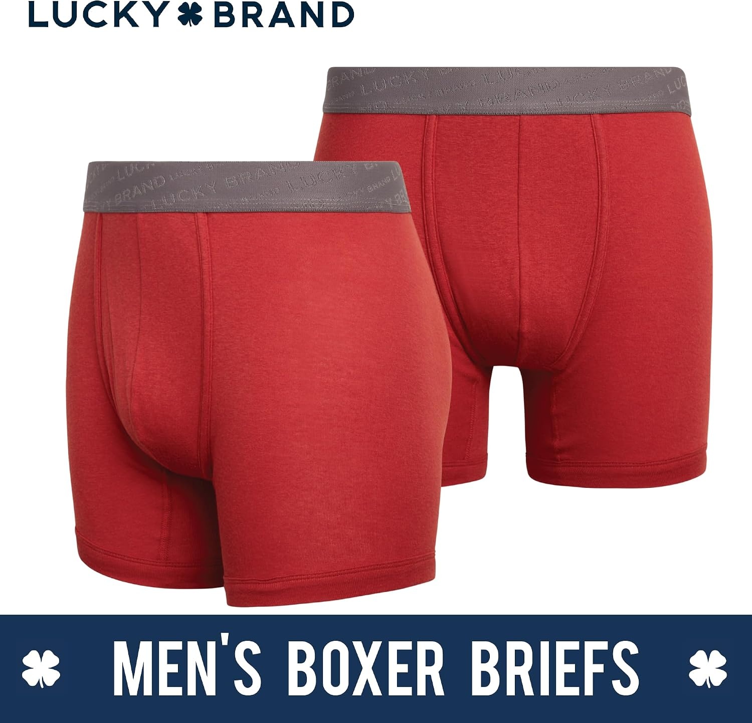 image:imageLucky Brand Mens Boxer Briefs 3 Pack Cotton Underwear For Men 5 InseamEclipseRedSilver