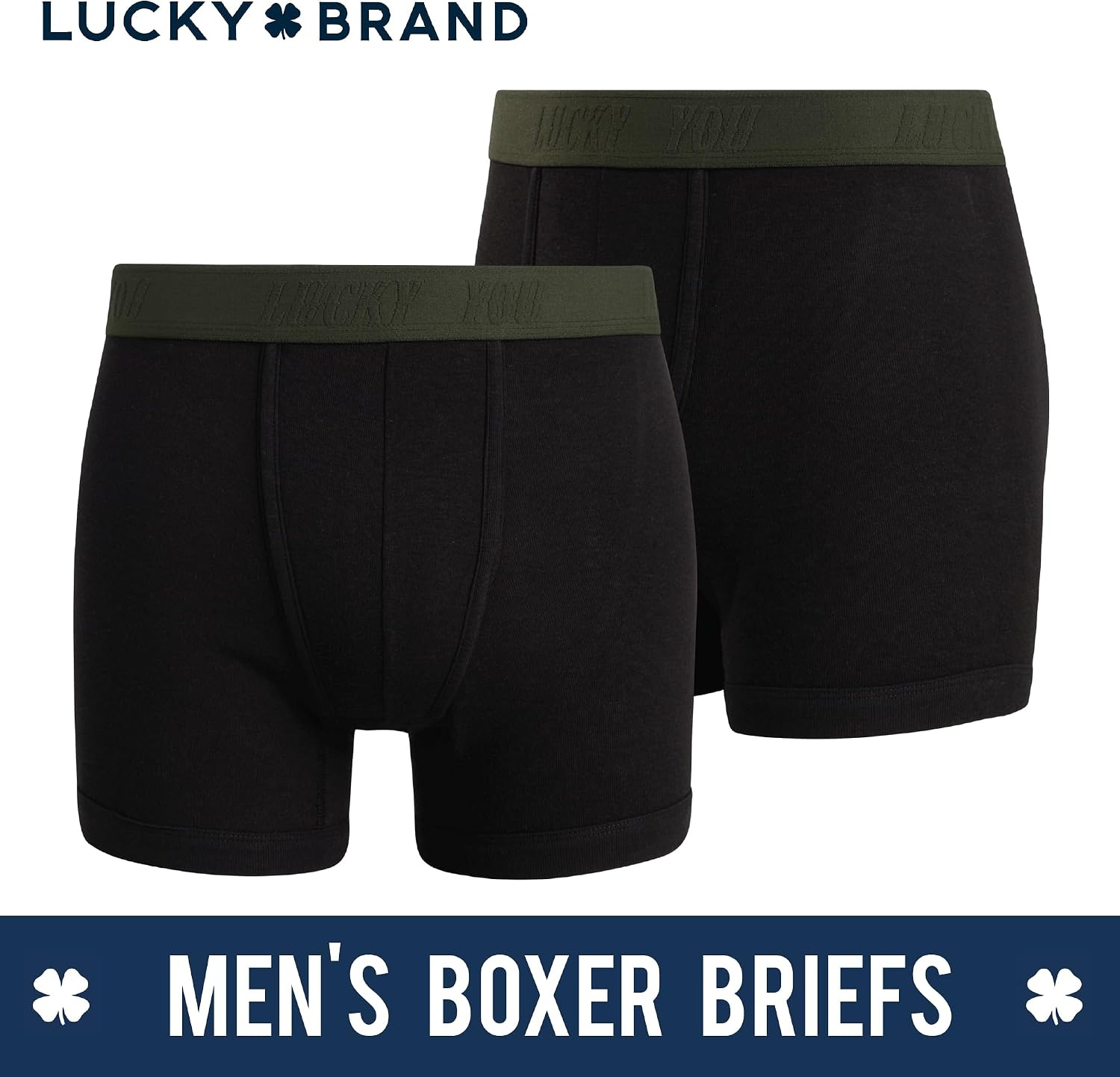 image:imageLucky Brand Mens Boxer Briefs 3 Pack Cotton Underwear For Men 5 InseamJet Black Contrast