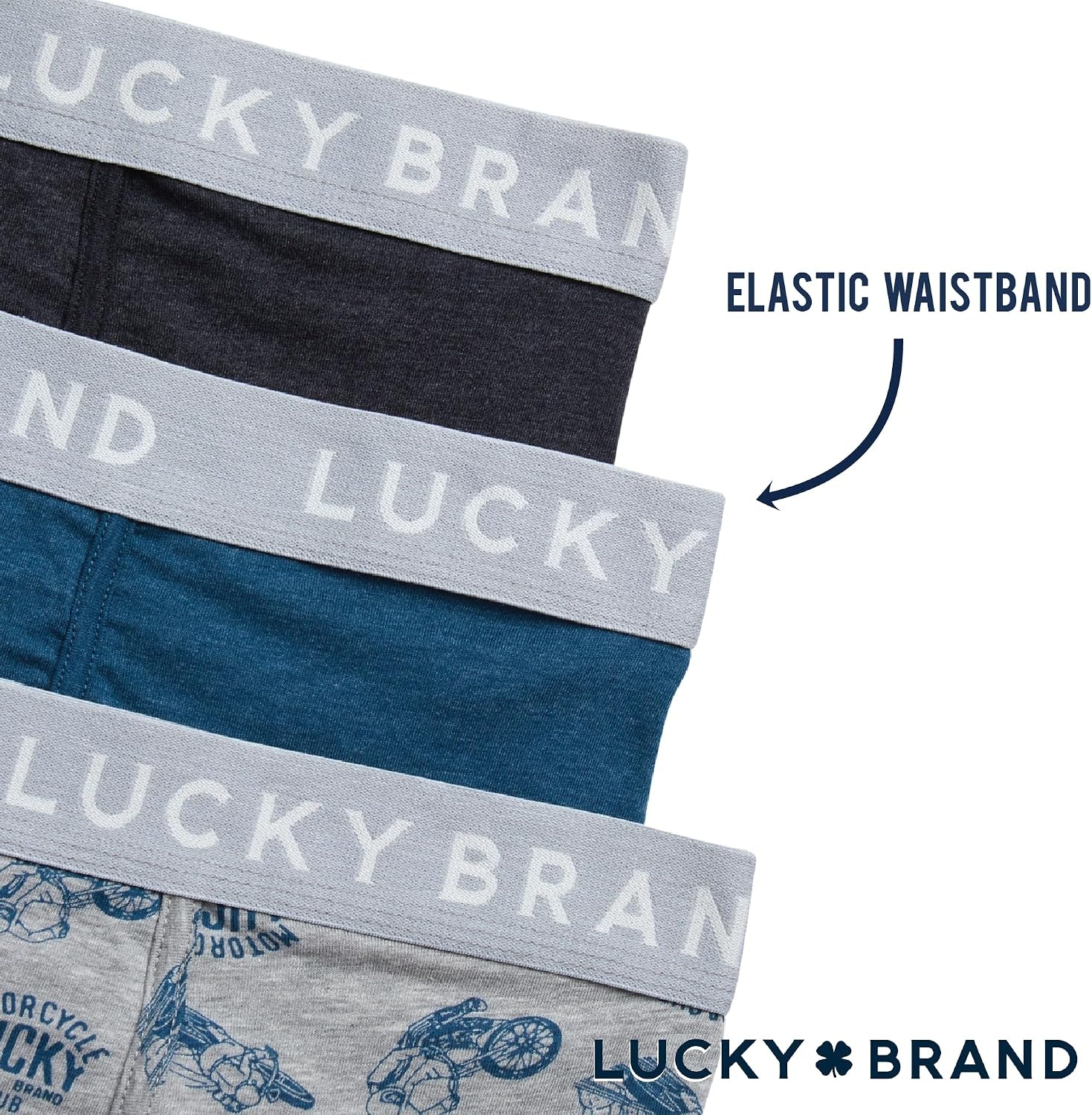 image:imageLucky Brand Mens Boxer Briefs 3 Pack Soft Stretch Cotton Boxers 6 InseamBlue HeatherGrey HeatherCharcoal Heather