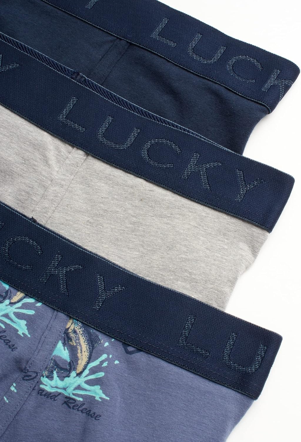 image:imageLucky Brand Mens Boxer Briefs 3 Pack Soft Stretch Cotton Boxers 6 InseamDark BlueVintage Indigo PrintHeather Grey