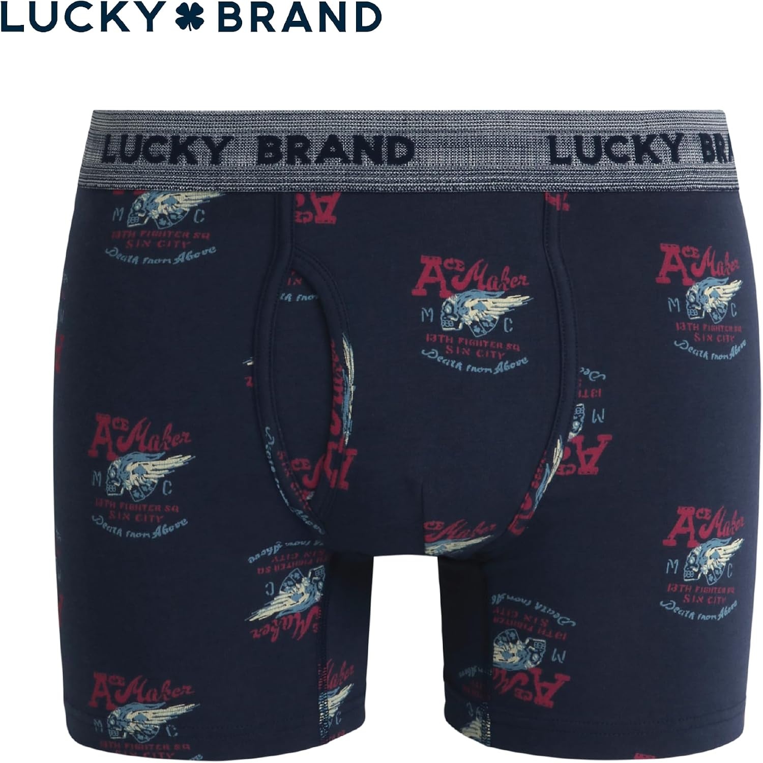 image:imageLucky Brand Mens Boxer Briefs 3 Pack Soft Stretch Cotton Boxers 6 InseamEarth RedIndigoVintage Indigo