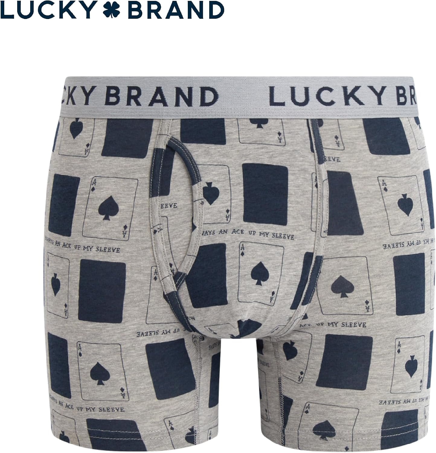 image:imageLucky Brand Mens Boxer Briefs 3 Pack Soft Stretch Cotton Boxers 6 InseamGrey HeatherGrey PrintMood Indigo