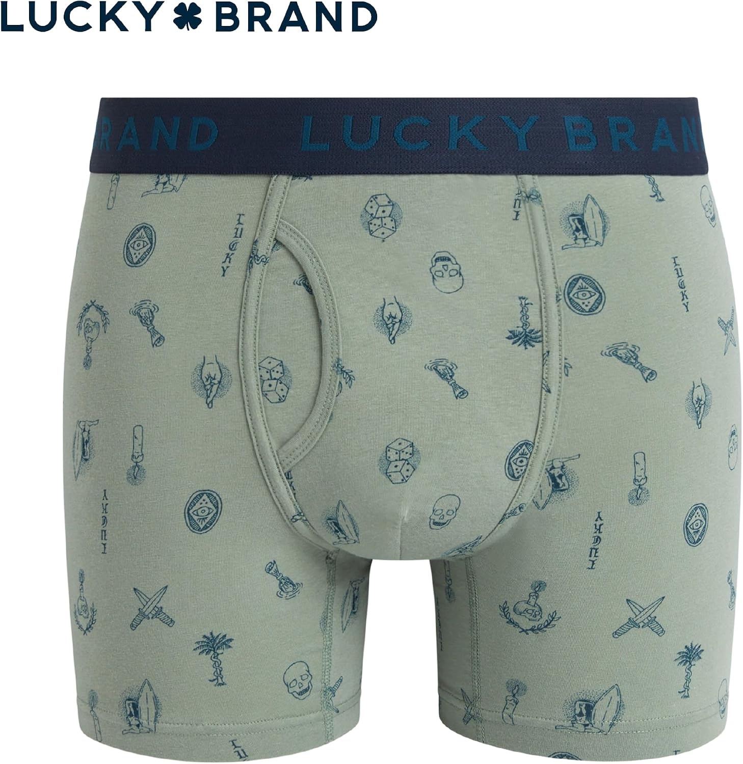 image:imageLucky Brand Mens Boxer Briefs 3 Pack Soft Stretch Cotton Boxers 6 InseamIndigoLight GreenCharcoal Grey