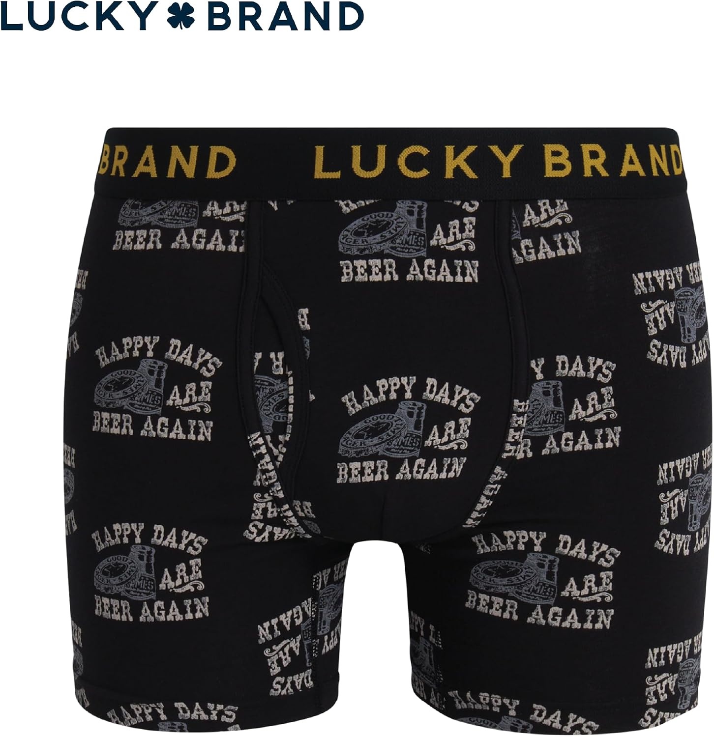 image:imageLucky Brand Mens Boxer Briefs 3 Pack Soft Stretch Cotton Boxers 6 InseamMedium GreyJet Black PrintLight Grey