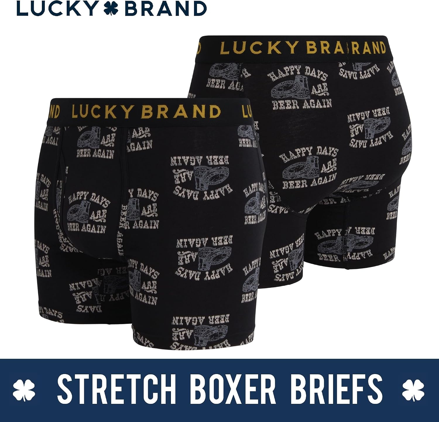 image:imageLucky Brand Mens Boxer Briefs 3 Pack Soft Stretch Cotton Boxers 6 InseamMedium GreyJet Black PrintLight Grey