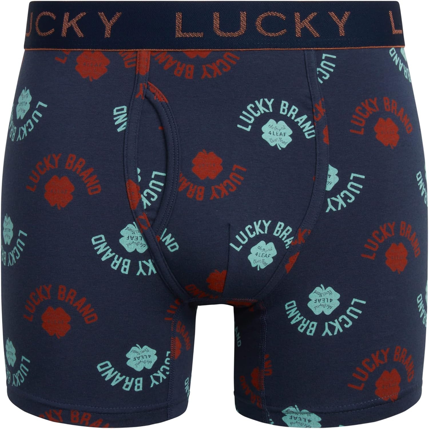 image:imageLucky Brand Mens Boxer Briefs 3 Pack Soft Stretch Cotton Boxers 6 InseamMood IndigoMood Indigo PrintBlue Tint
