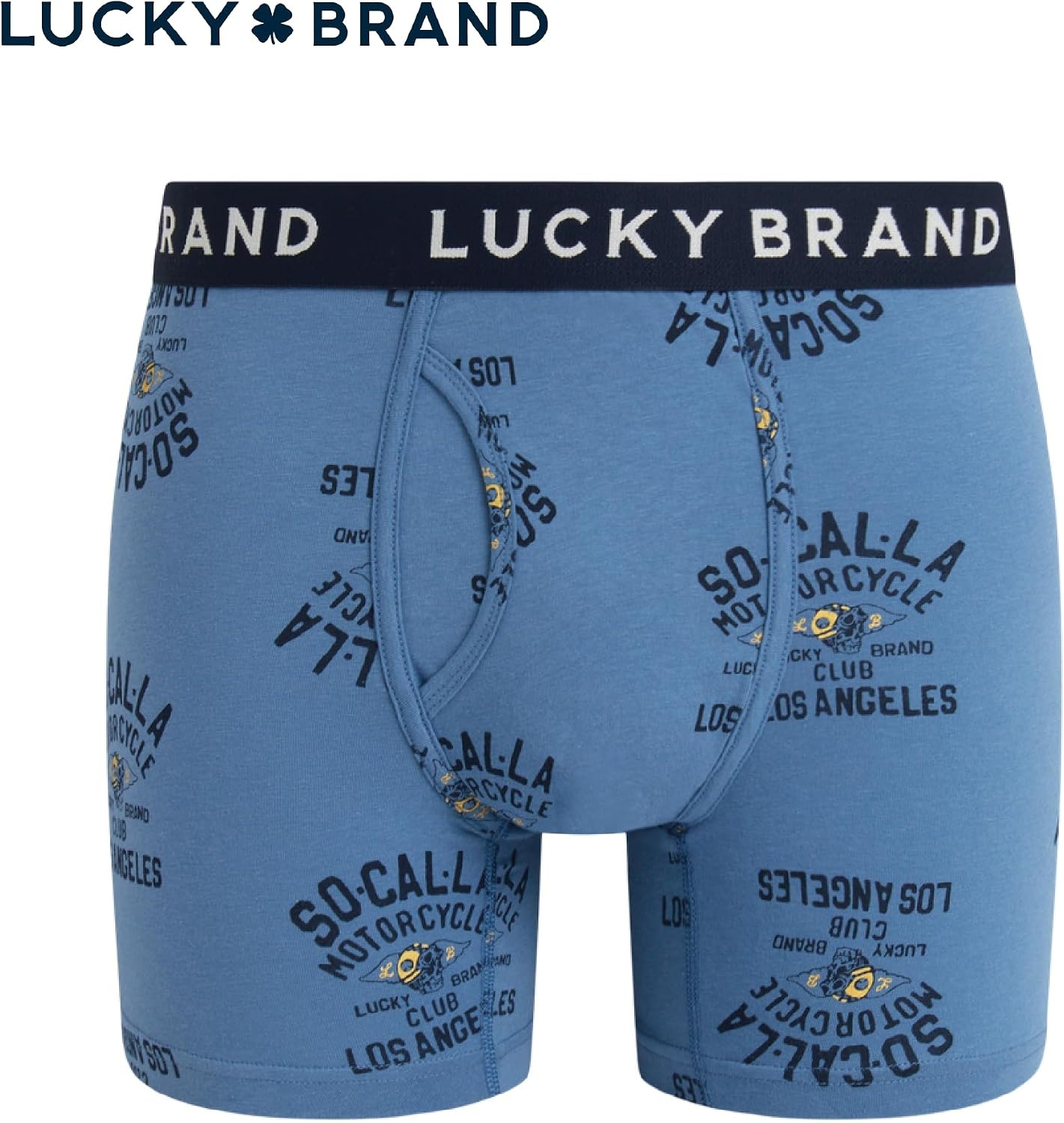 image:imageLucky Brand Mens Boxer Briefs 3 Pack Soft Stretch Cotton Boxers 6 InseamShadow BlackBlue PrintGolden Olive
