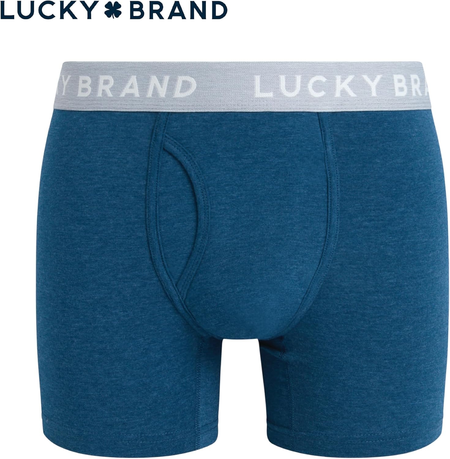 image:imageLucky Brand Mens Boxer Briefs Cotton Boxers with Fly 6 Pack 6 InseamBlue HeatherGrey HeatherCharcoal Heather