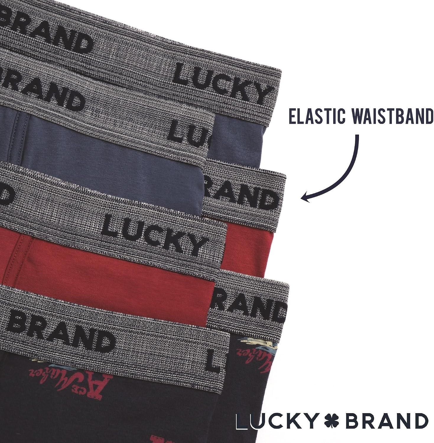 image:imageLucky Brand Mens Boxer Briefs Cotton Boxers with Fly 6 Pack 6 InseamEarth RedIndigoVintage Indigo