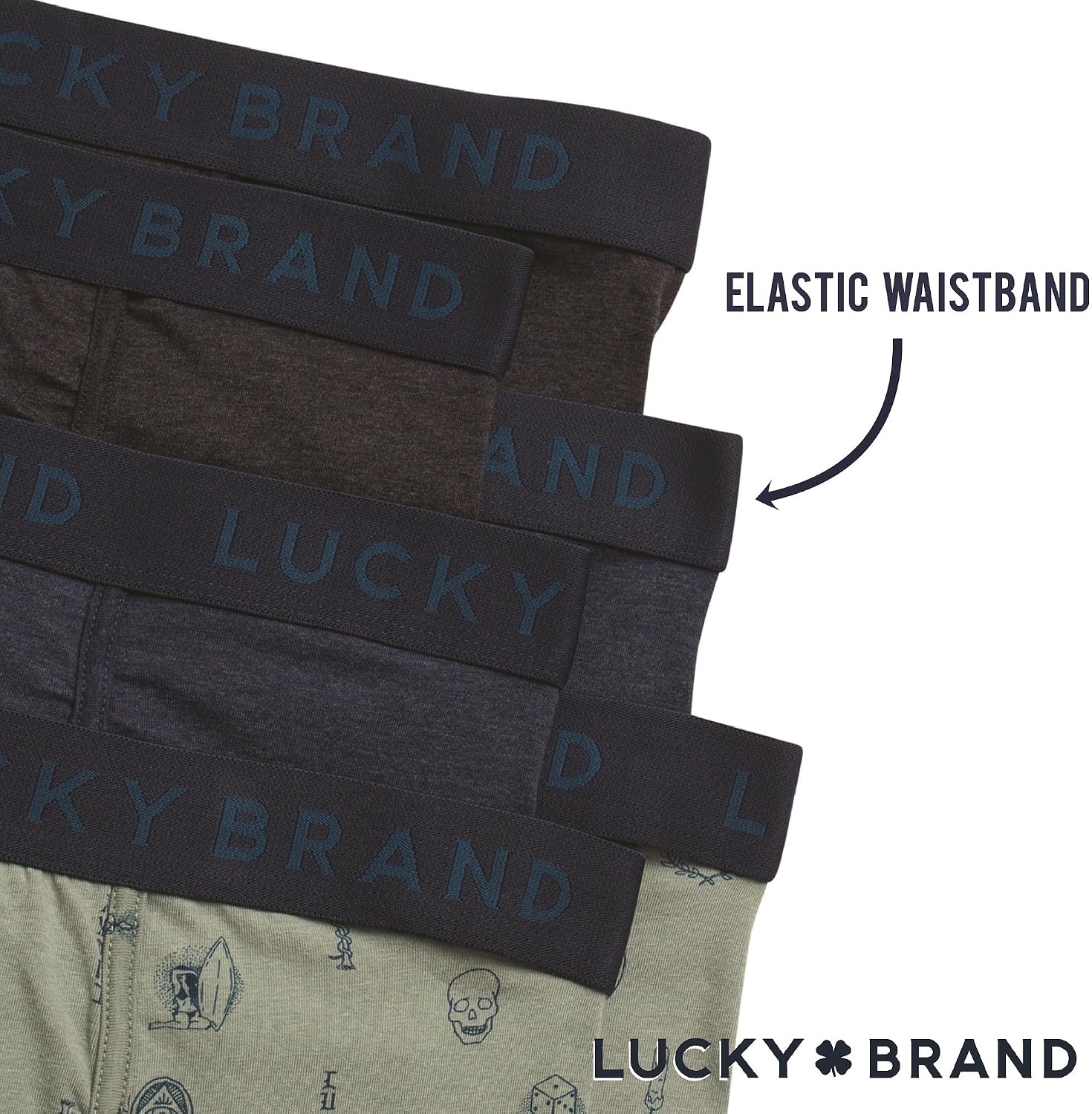 image:imageLucky Brand Mens Boxer Briefs Cotton Boxers with Fly 6 Pack 6 InseamIndigoLight GreenCharcoal Grey