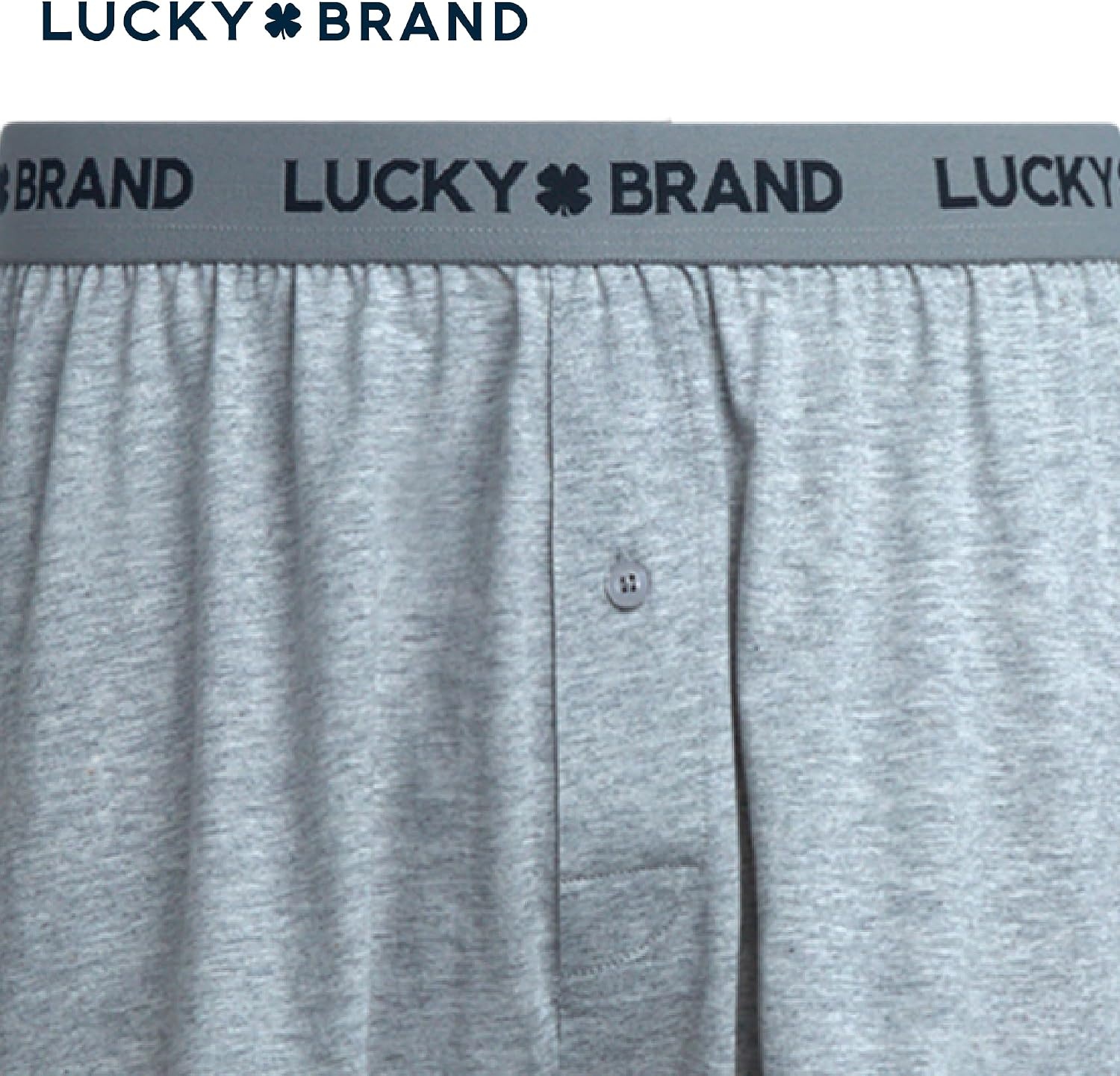 image:imageLucky Brand Mens Boxers 3 Pack Breathable Knit Shorts Fly 4 14 InseamBlackLight GreyCharcoal Heather