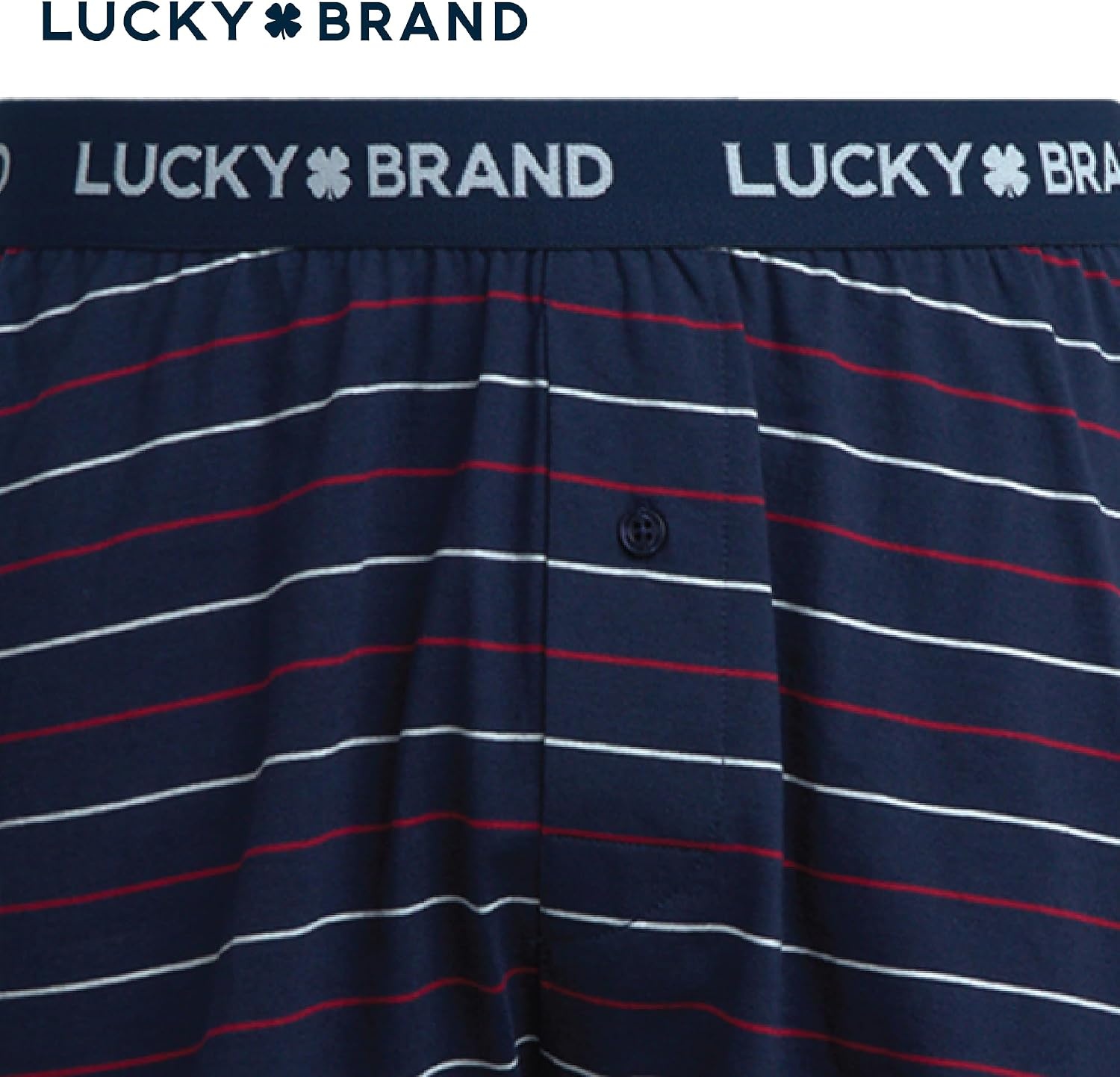 image:imageLucky Brand Mens Boxers 3 Pack Breathable Knit Shorts Fly 4 14 InseamBlueStripesLight Grey Heather