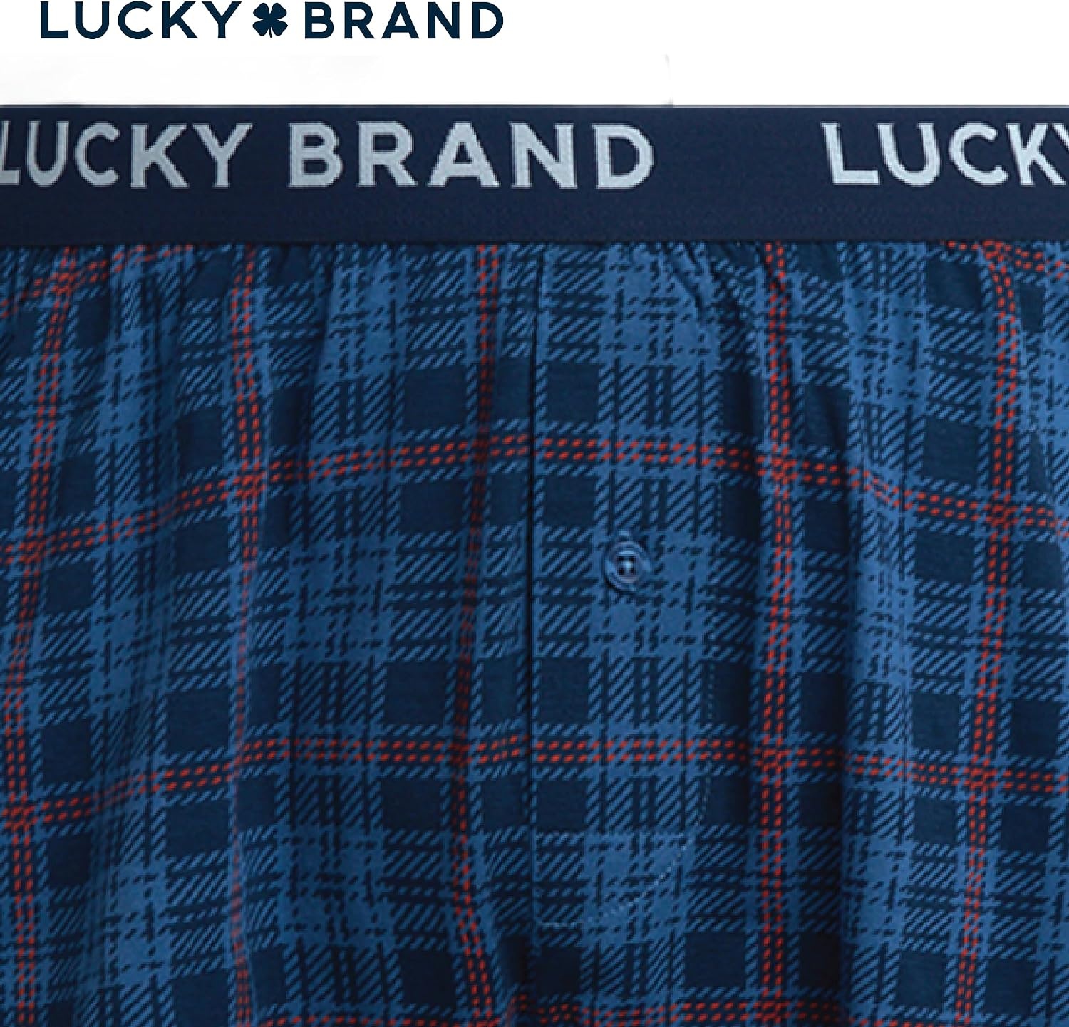 image:imageLucky Brand Mens Boxers 3 Pack Breathable Knit Shorts Fly 4 14 InseamMood IndigoPlaidBlue