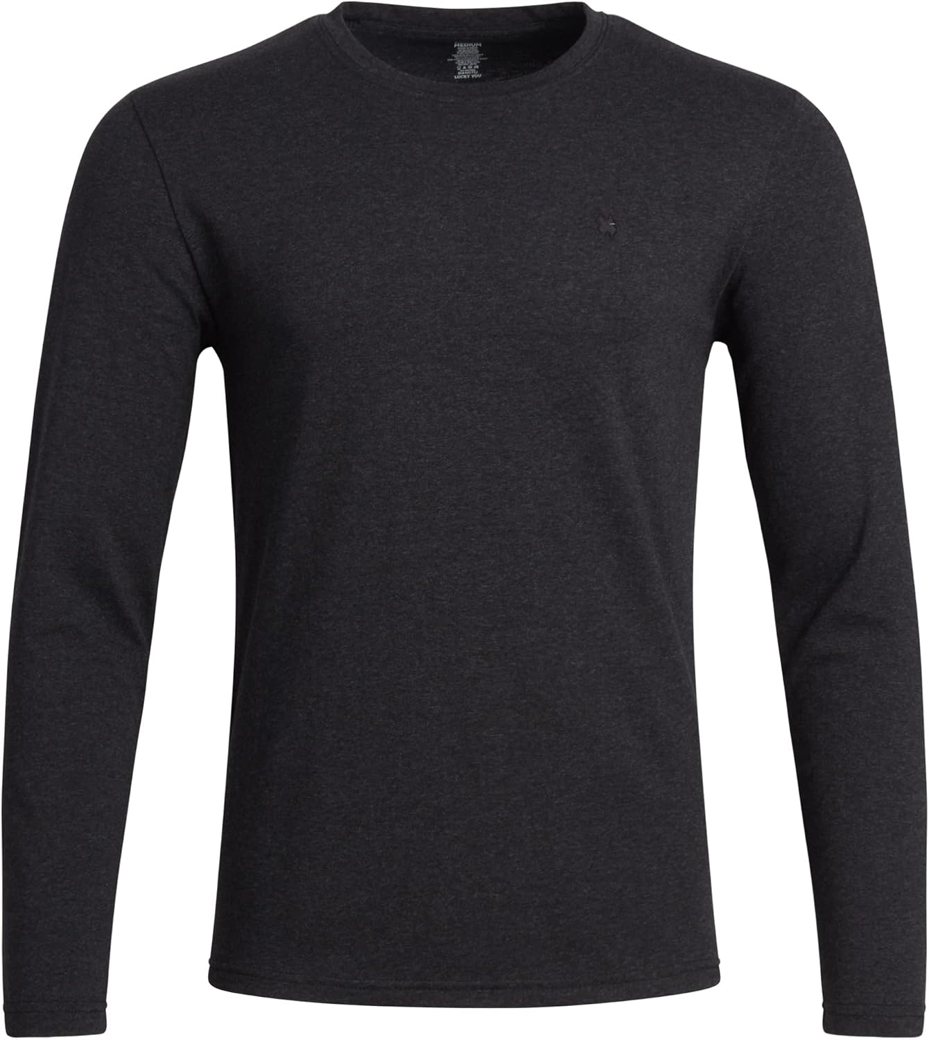 image:imageLucky Brand Mens Sleep Shirt 2 Pack Soft Cotton Long Sleeve Crewneck TeeCharcoalJet Black