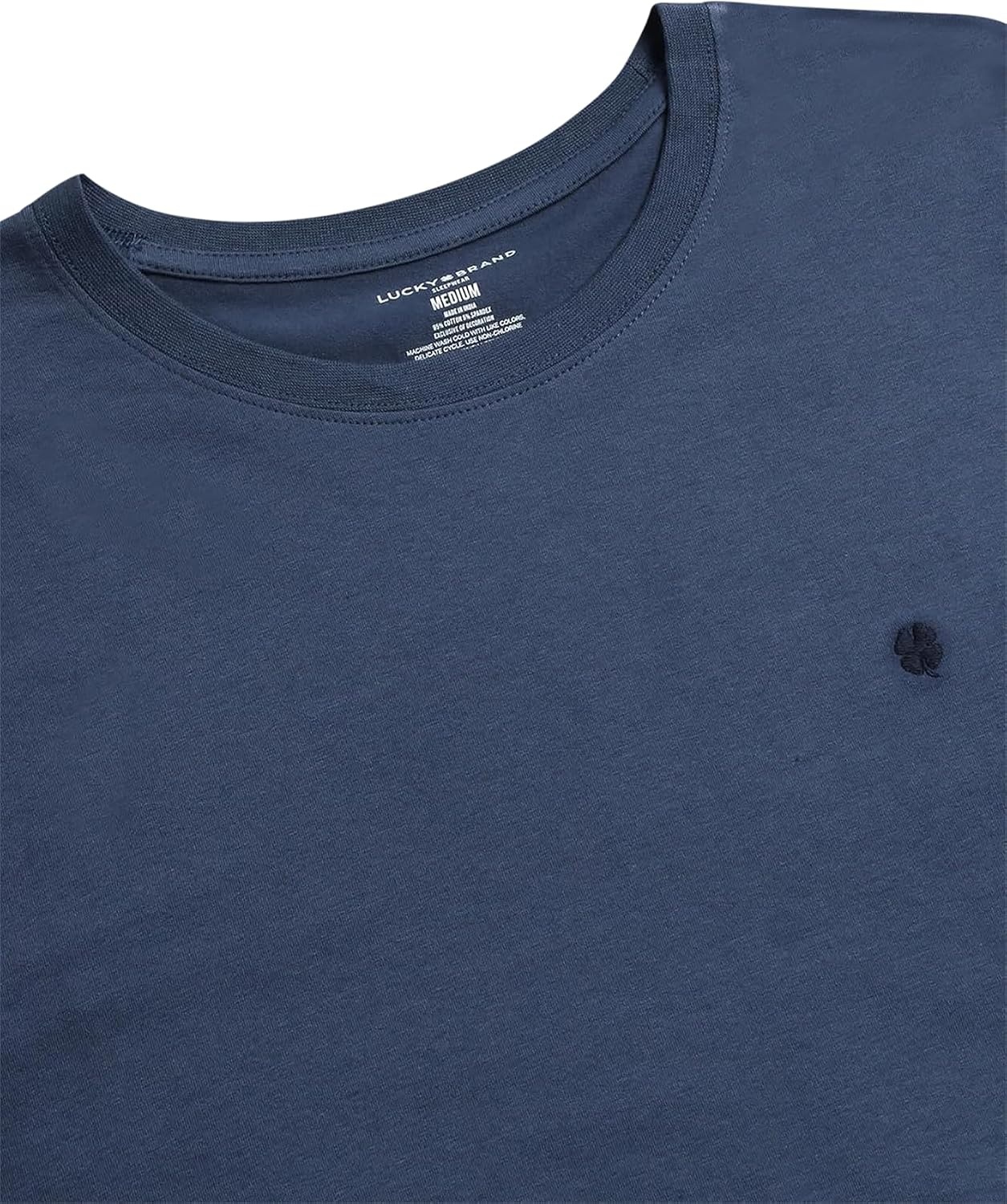 image:imageLucky Brand Mens Sleep Shirt 2 Pack Soft Cotton Long Sleeve Crewneck TeeJet BlackVintage Indigo