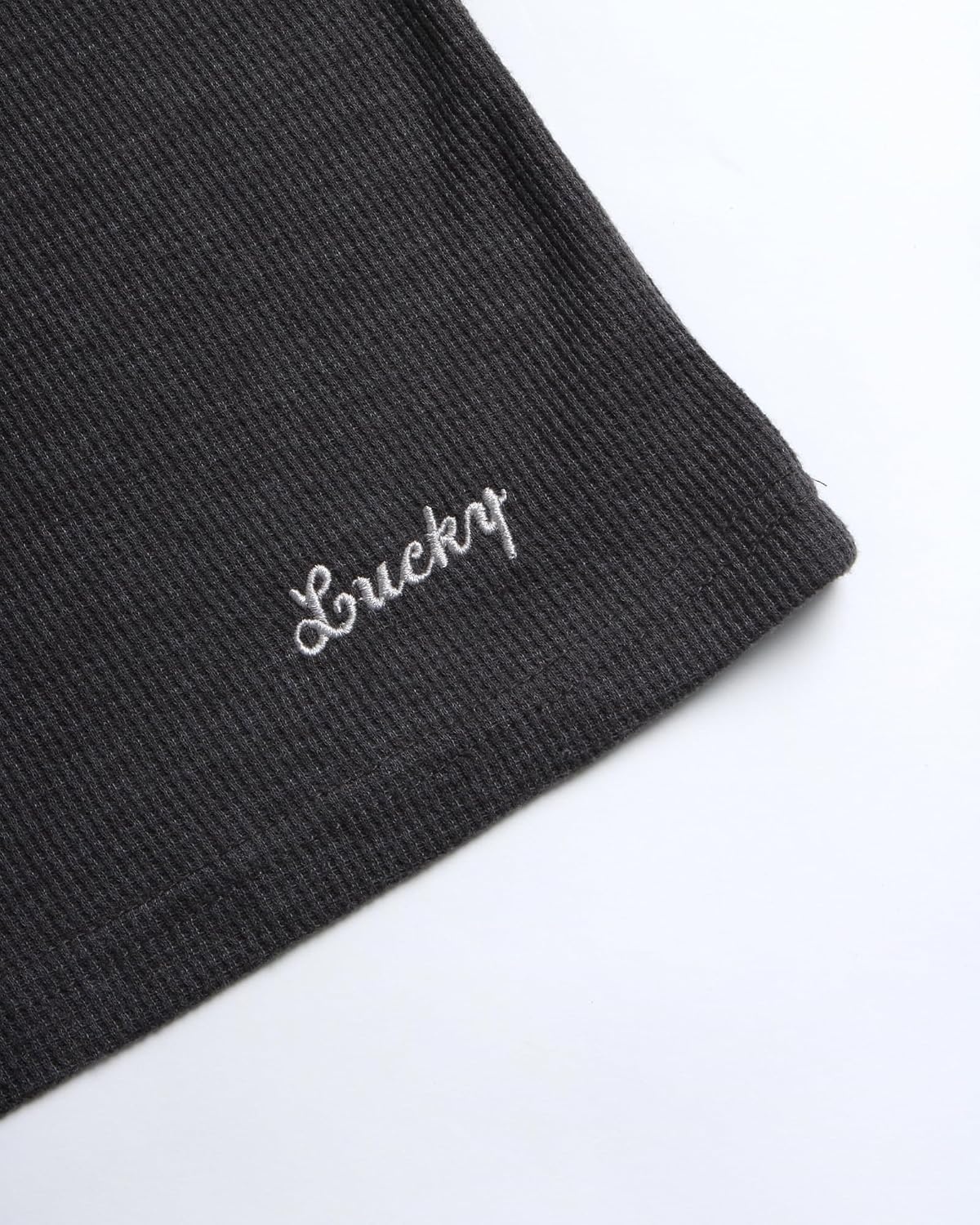 image:imageLucky Brand Mens Thermal Long Sleeve Waffle Henley Shirt Pajama SleepwearCharcoal Heather Grey