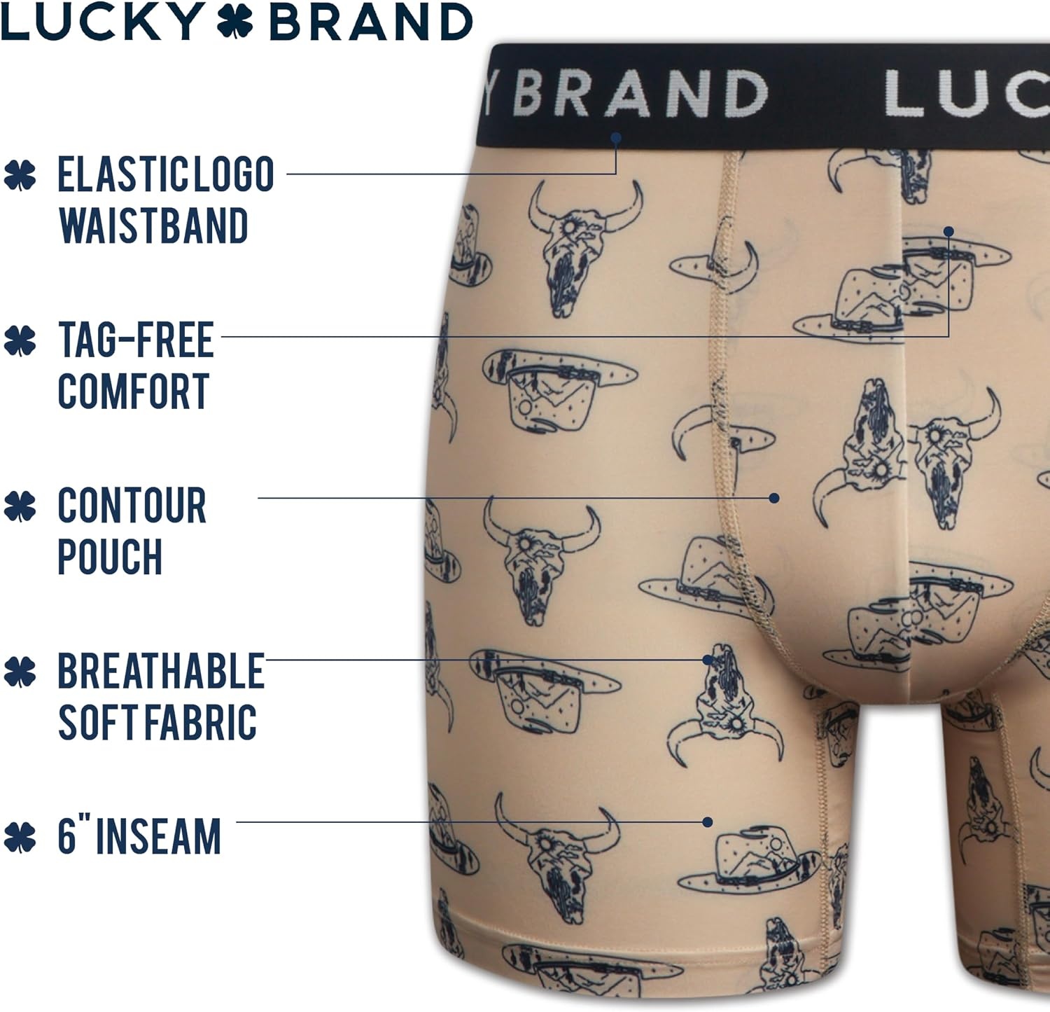 image:imageLucky Brand Mens Underwear Boxer Briefs 7 Pack Soft Stretch TagFree BoxersBlackVintage IndigoBlackOlive GreenPrints