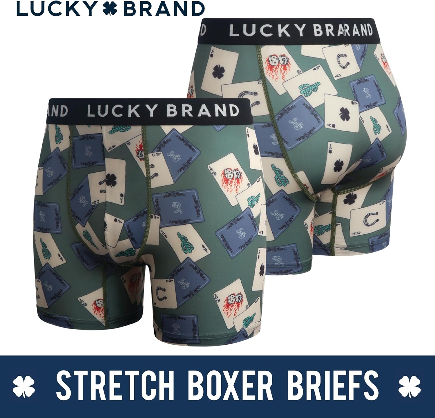 image:imageLucky Brand Mens Underwear Boxer Briefs 7 Pack Soft Stretch TagFree BoxersBlackVintage IndigoBlackOlive GreenPrints
