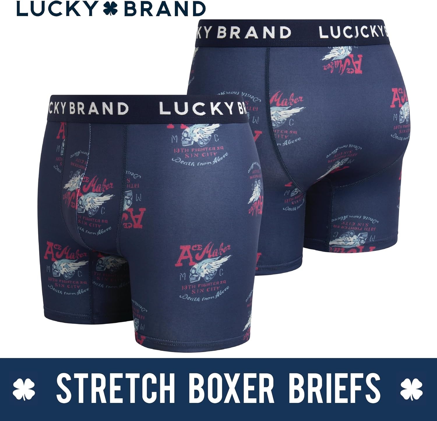 image:imageLucky Brand Mens Underwear Boxer Briefs 7 Pack Soft Stretch TagFree BoxersIndigo PrintsMood IndigoEarth RedVintage Indigo