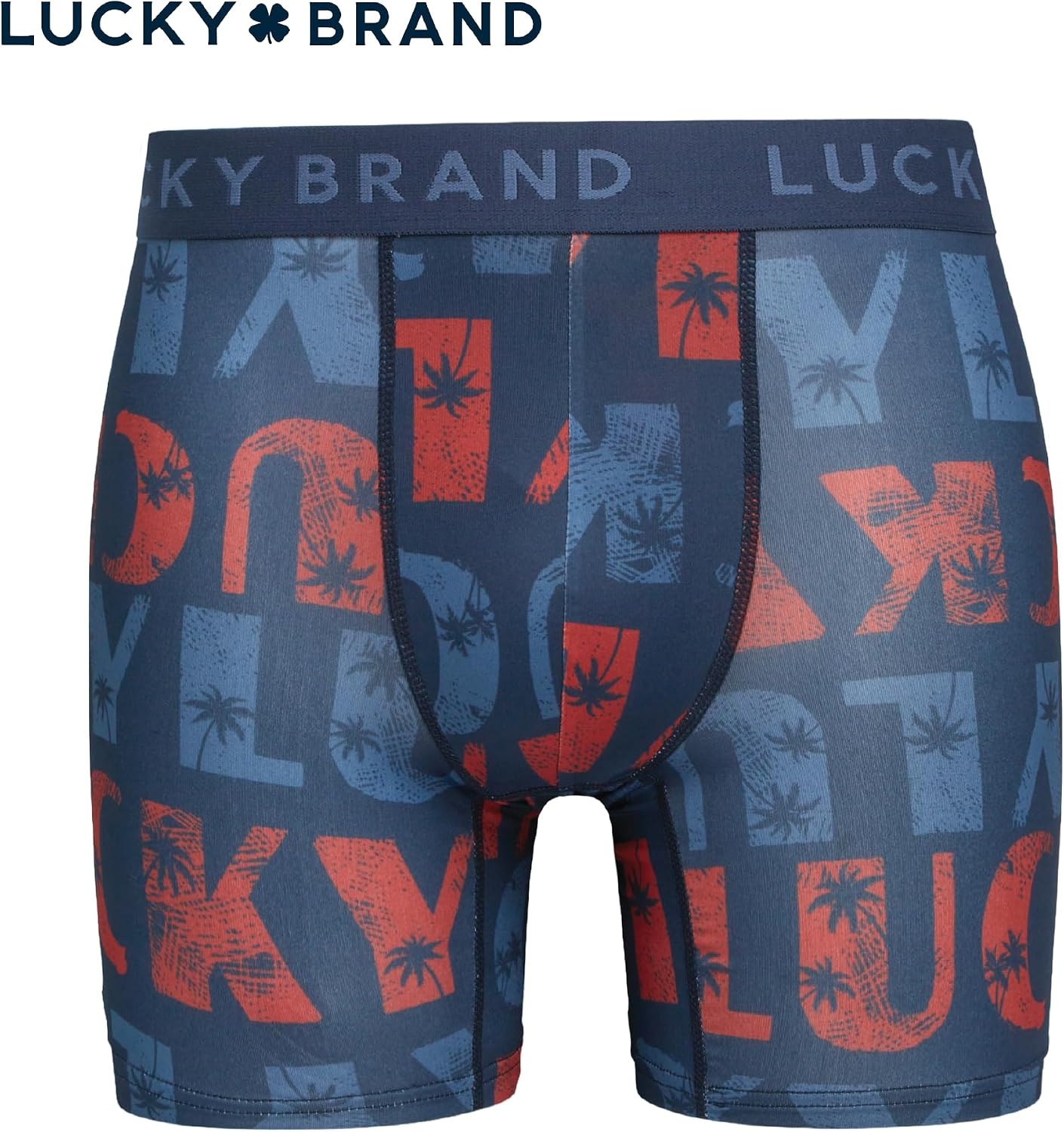 image:imageLucky Brand Mens Underwear Boxer Briefs 7 Pack Soft Stretch TagFree BoxersPrintsMood IndigoBlackBarn RedMedium Grey
