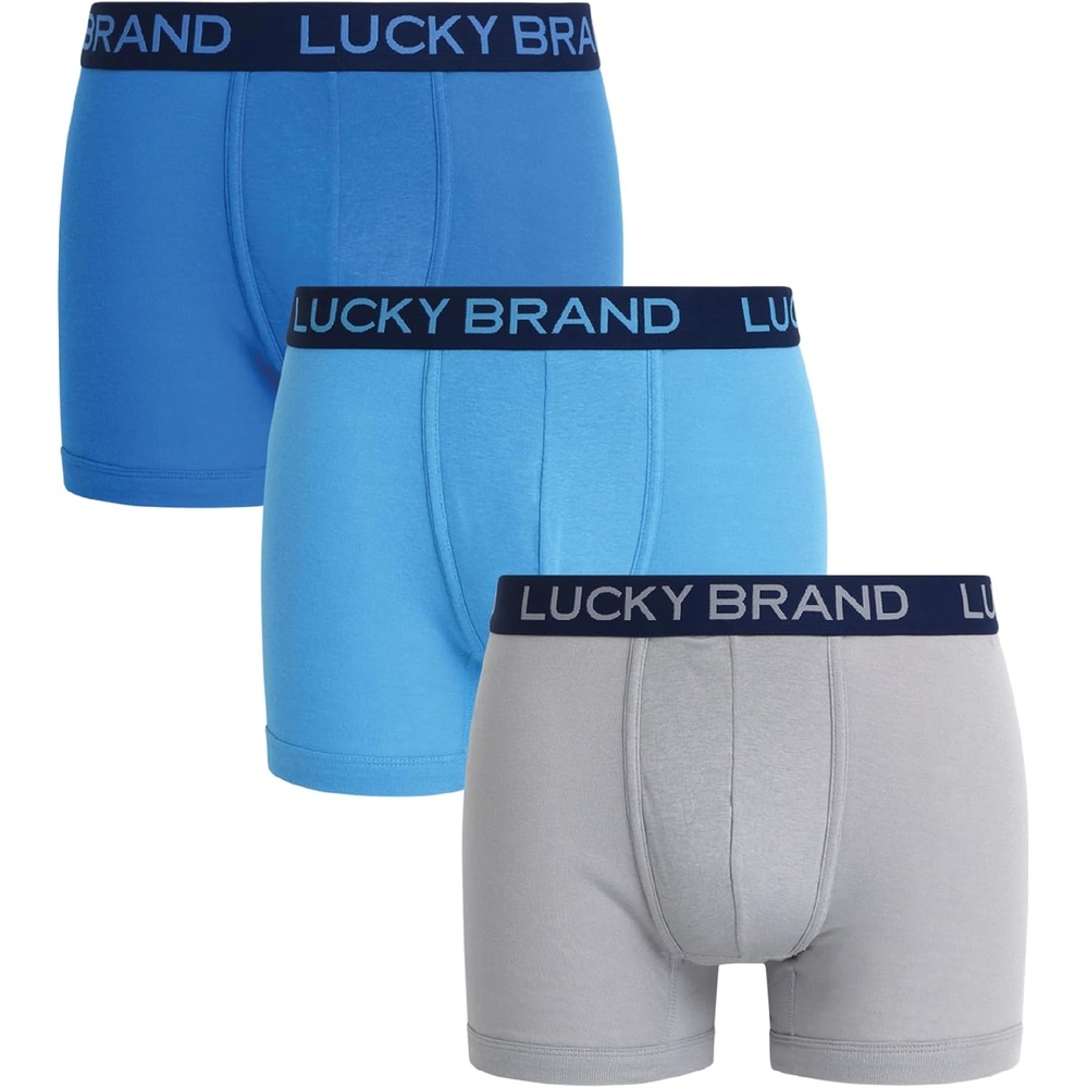 image:imageLucky Brand Mens Boxer Briefs 3 Pack Cotton Underwear For Men 5 InseamAlloySuper SonicAzure Blue