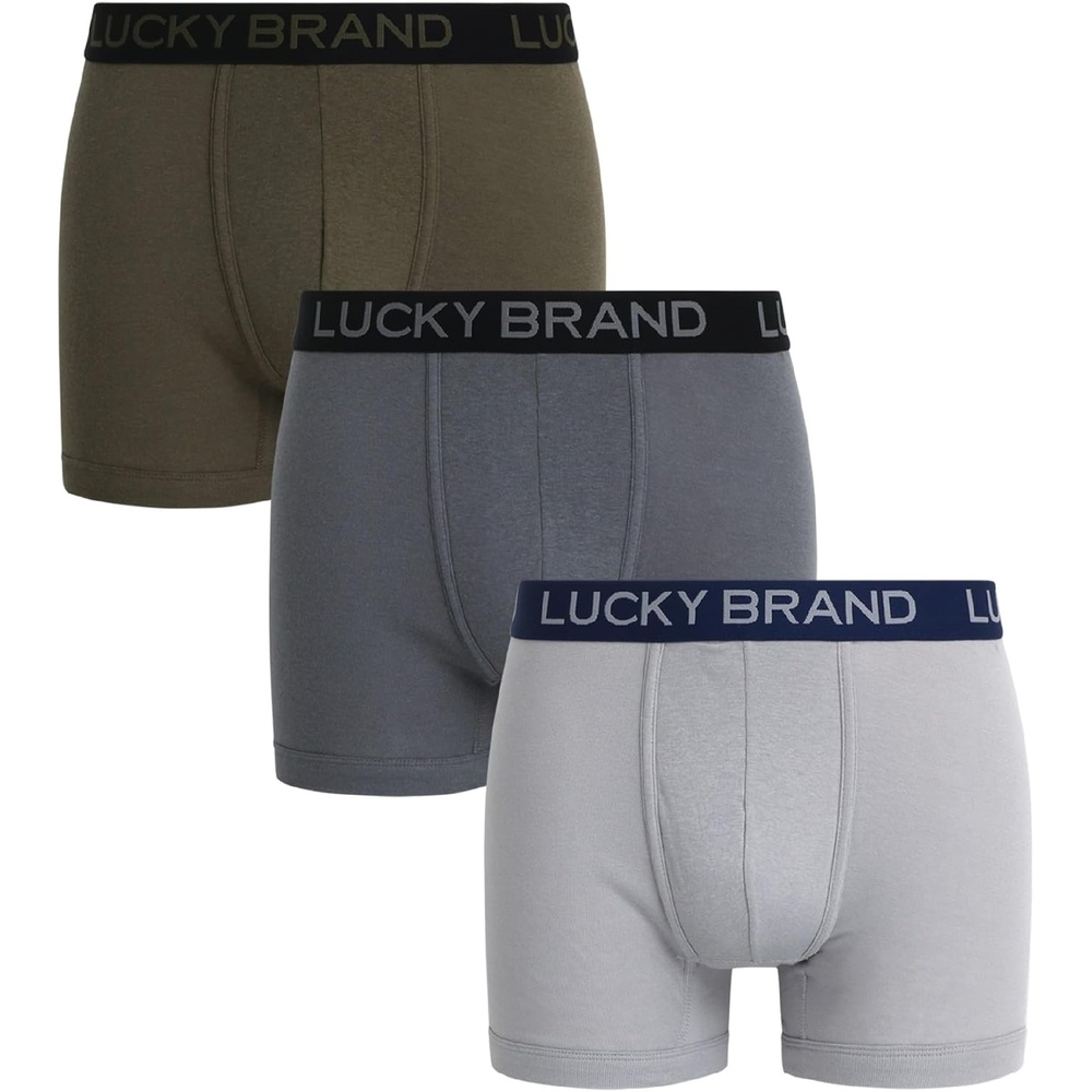 image:imageLucky Brand Mens Boxer Briefs 3 Pack Cotton Underwear For Men 5 InseamLeafAlloySmoked Pearl