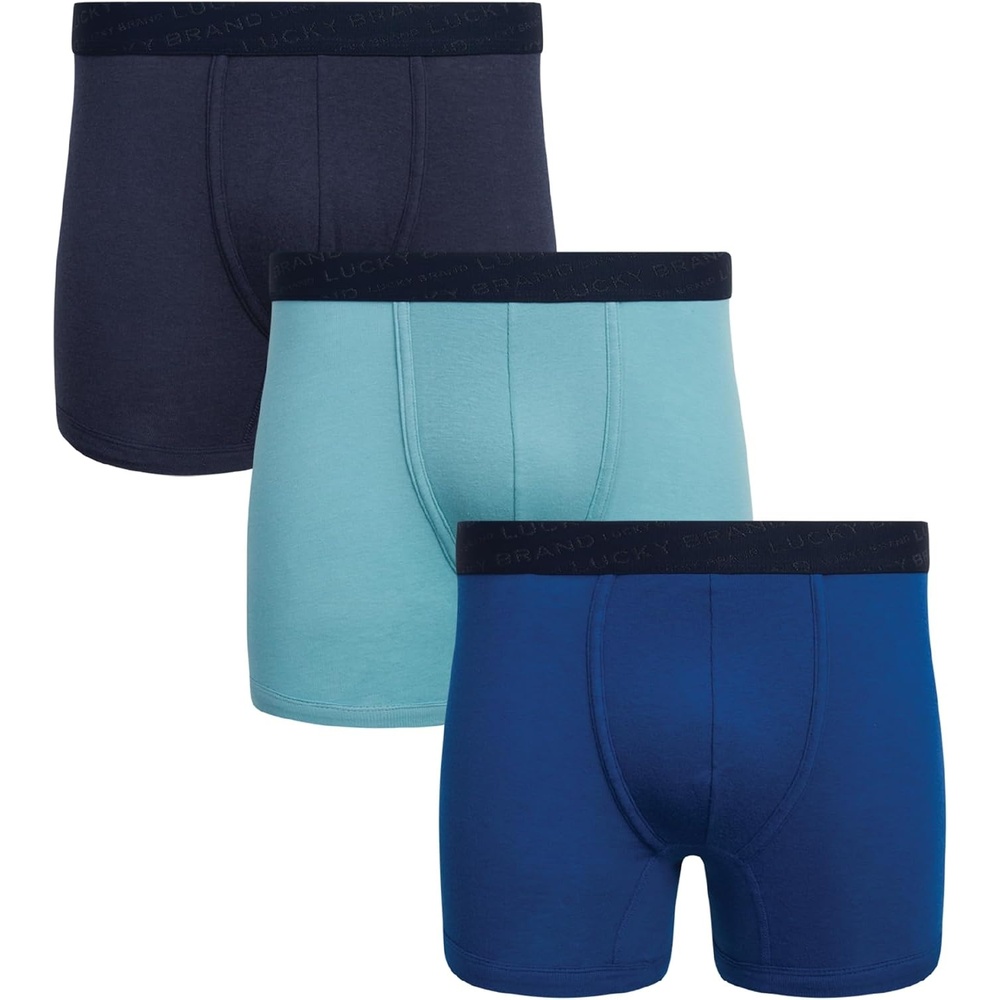 image:imageLucky Brand Mens Boxer Briefs 3 Pack Cotton Underwear For Men 5 InseamNavyBlueTurquoise