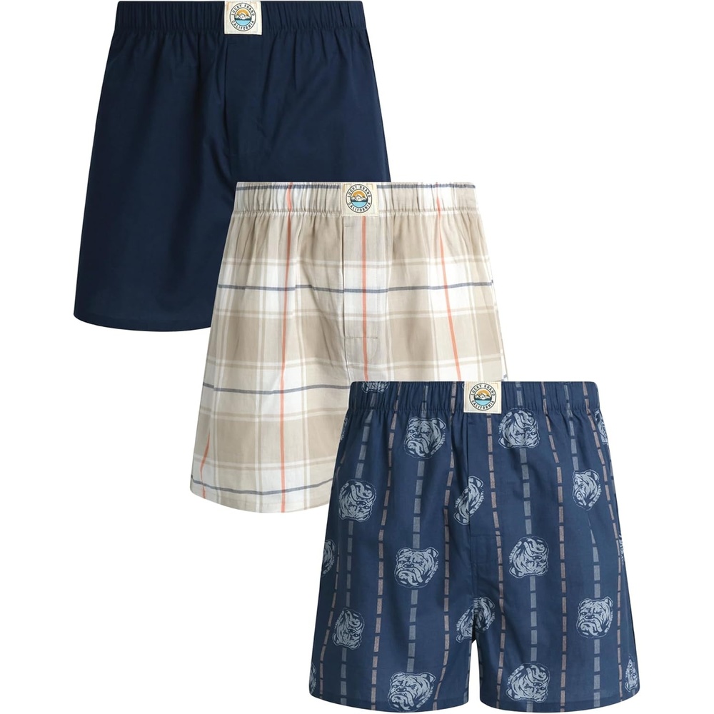 image:imageLucky Brand Mens Boxers 36 Pack Relaxed Cotton Shorts Fly 4 InseamPlaidVintage Indigo PrintIndigo3pk