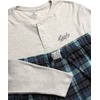 Lucky Brand Mens Pajama Set Long Sleeve Tee and Pajama Pants, 30” Inseam(Oatmeal Heatherdecember Sky Plaid)